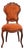 Vintage Antique Solid Beech Louis XV Victorian Rococo Revival Accent Side Chair W. Embossed Velvet Upholstery For Sale