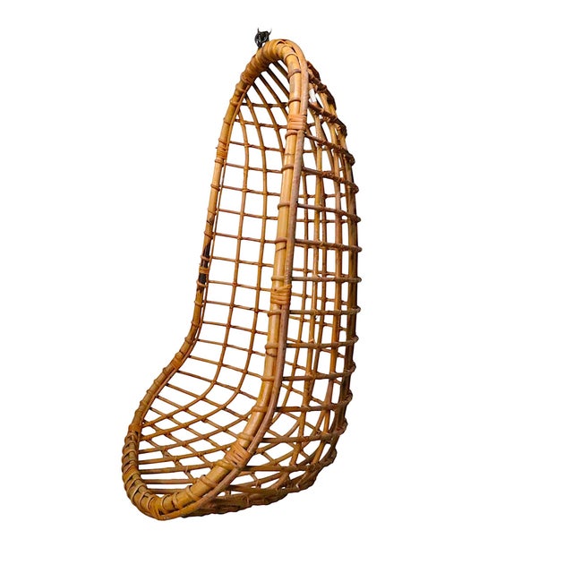 Vintage Hanging Bamboo Egg Chair Made in Hong Kong Circa 1970's For Sale In New York - Image 6 of 15