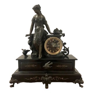 Large Antique Victorian Mantle Clock, 1860s For Sale