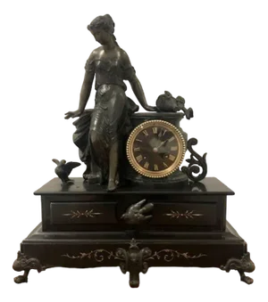 Large Antique Victorian Mantle Clock, 1860s
