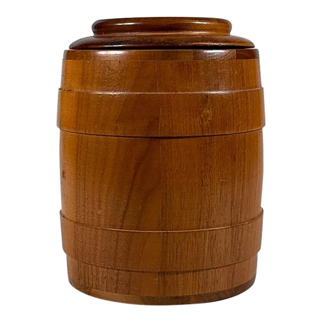 Vintage Decatur Industries Barrel Form Walnut Cigar Humidor For Sale