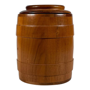 Vintage Decatur Industries Barrel Form Walnut Cigar Humidor