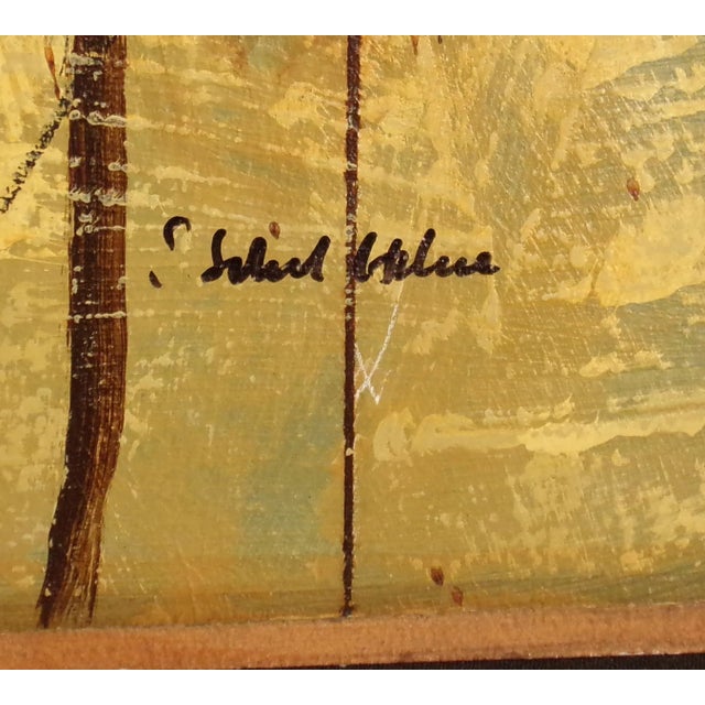 1990s Starlie Sokol Hohne "Orange Blooms" Original Mixed Media Artwork For Sale - Image 4 of 5