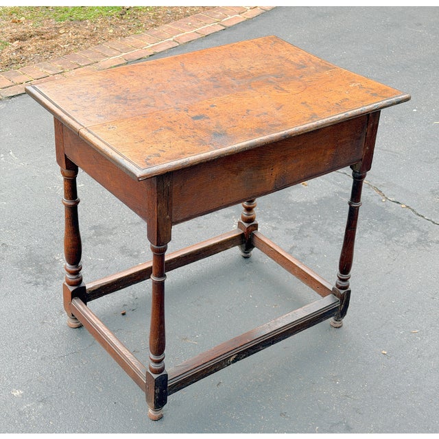 17th Century William and Mary Oak Side Table For Sale - Image 4 of 10