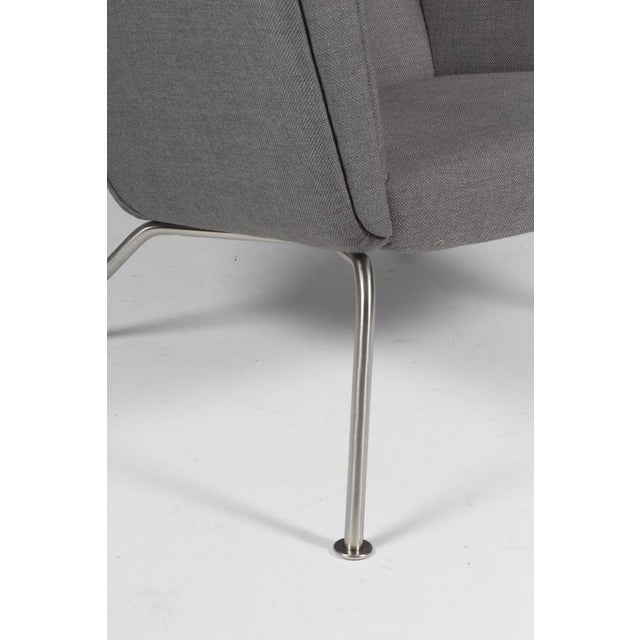 Metal Model CH445 Wing Chair in Original Leather by Hans J. Wegner, 2010s For Sale - Image 7 of 10