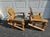 Primitive Adirondack Captain's Chairs - Pair With Woven Geometric Cushions For Sale - Image 4 of 11