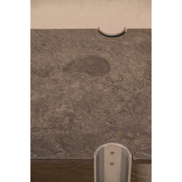 Brutalist Coffee Table with Fossil Stone Top, 1970s For Sale - Image 11 of 18
