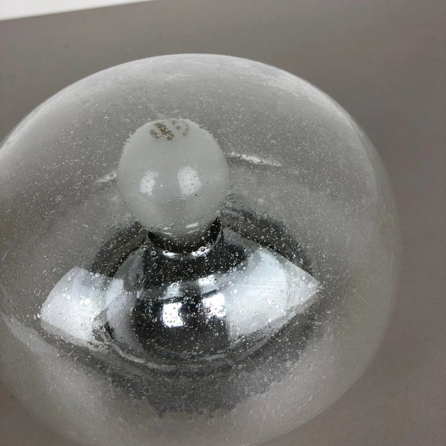 Vintage Ice Glass Bubble Wall Light from Hillebrand Leuchten, Germany For Sale - Image 9 of 15