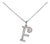 Late 20th Century 18K White Gold Diamond F Initial Pendant Slide Necklace Estate For Sale