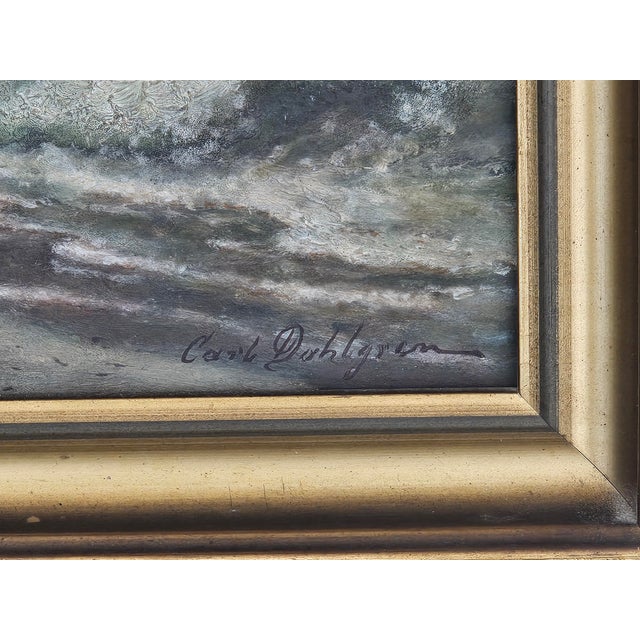 Carl Dahlgren Marine Shipwreck Oil Painting “Stranding on Jutland Coast” 1930s For Sale - Image 4 of 15