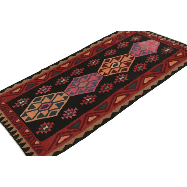 Tribal Vintage Persian Kilim in Red & Black With Colorful Medallion Patterns by Rug & Kilim For Sale - Image 3 of 7
