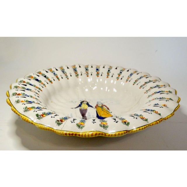 18th-Century Lobed Quimper Wedding Charger For Sale - Image 11 of 13