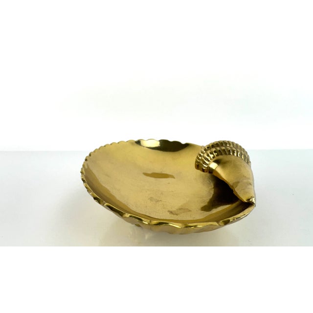 Vintage Brass Seashell Trinket Dish With Conch Detail For Sale - Image 13 of 13