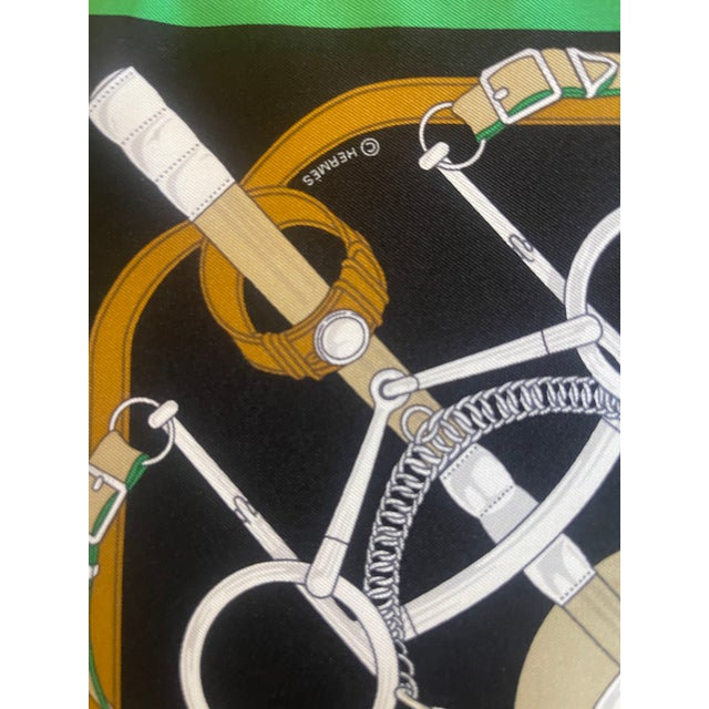 Textile Hermès Éperon D’or 1989 Gavroche Silk Scarf Designed by Henry D’Origny For Sale - Image 7 of 10