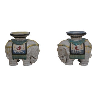 Pair Antique Chinese Elephant Garden Seats For Sale