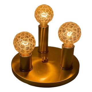 Regency Brass Ceiling Lamp with Patterned Bulbs from Helestra, Germany, 1980s For Sale