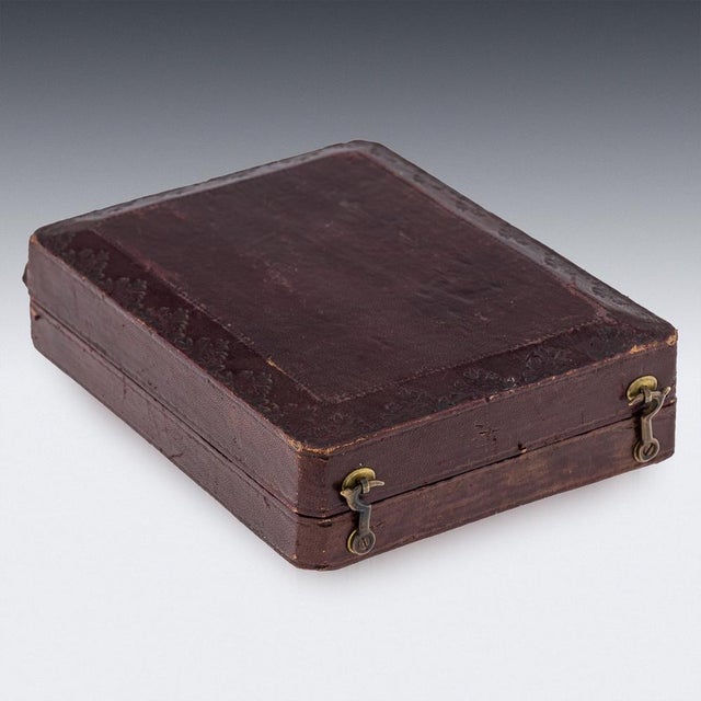 Antique 19th Century Austrian rare solid silver & enamel rock crystal set of three spoons. Scallop shaped carved rock...