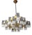 Cubic Gold and Chrome Chandelier by Gaetano Sciolari, Italy, 1970s For Sale
