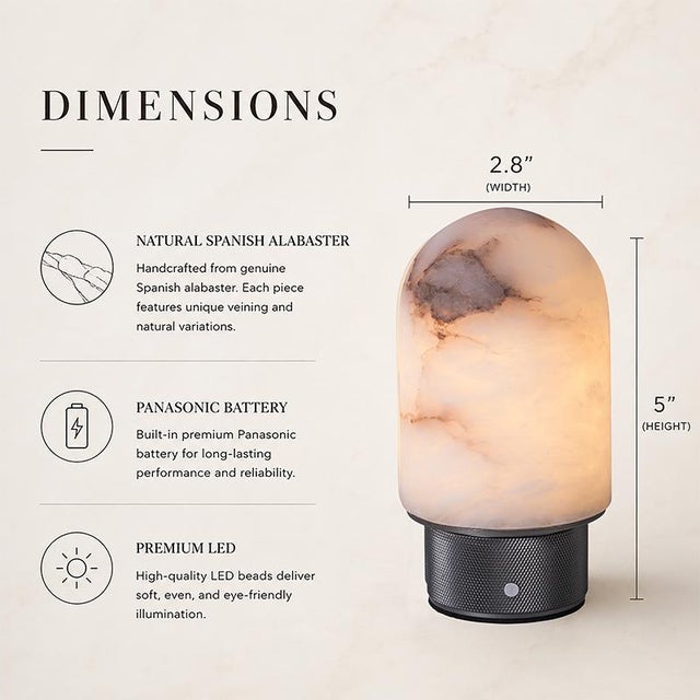 Bring natural beauty and cordless convenience to your home with this rechargeable table lamp crafted from genuine Spanish...