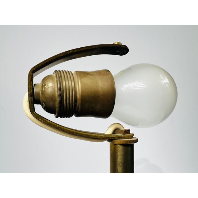 Mid-Century Modern Art Deco Danish Zenith Gold Table Lamp in Aluminum, Brass and Bakelite, 1960 For Sale - Image 3 of 18