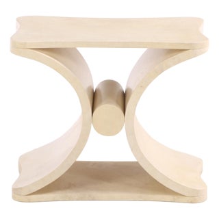 Parchment-Covered Waterfall Coffee or End Table in the Manner of Jean-Michel Frank, Contemporary For Sale