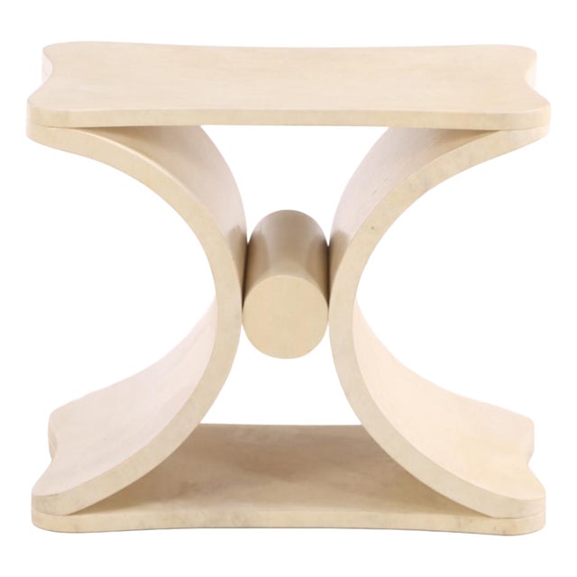 Parchment-Covered Waterfall Coffee or End Table in the Manner of Jean-Michel Frank, Contemporary For Sale