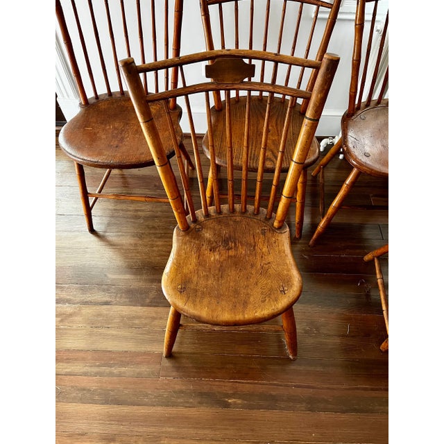 Early 19th Century Antique Plank Seat Birdcage Windsor