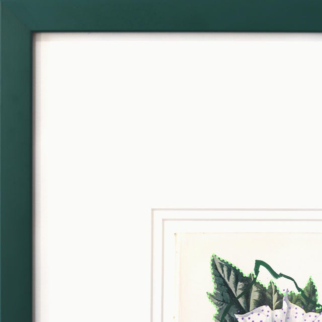 Abstract Thorn Apple - Framed Original Botanical Mixed Media Painting on Antique Book Page by Lee Herring For Sale - Image 3 of 9