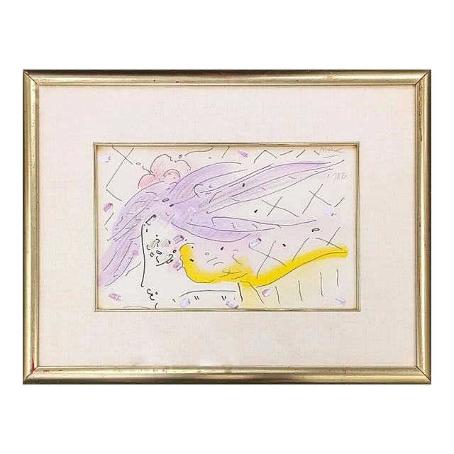 Peter Max Cosmic Profile, Original Mixed Media, 1986 For Sale