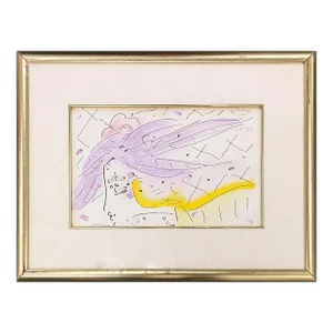 Peter Max Cosmic Profile, Original Mixed Media, 1986