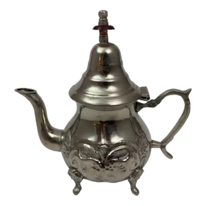 Vintage Moroccan Metal Silver Plated Tea Pot