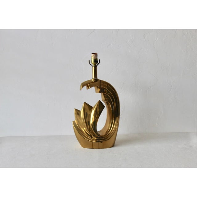 Pierre Cardin Brass Tidal Wave Table Lamp For Sale - Image 11 of 11