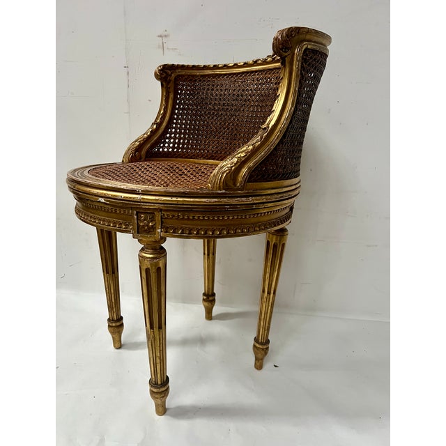 Louis XVI Style Armchair in Wood and Gilded Stucco For Sale - Image 10 of 18