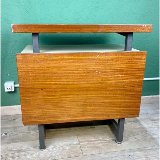 Industrial Side Table by Daciano Da Costa for Metalúrgica da Longra, 1960s For Sale - Image 11 of 17