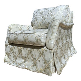 Custom Silk Botanical Scalamandre Lounge Chair For Sale