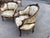 French Pair French Bergères Chairs W/Silk Upholstery For Sale - Image 3 of 9