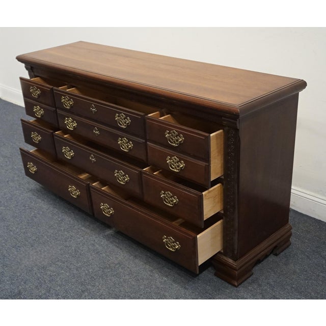Brown Vaughan Bassett Traditional Chippendale Style 63" Triple Dresser 30-002 For Sale - Image 8 of 14