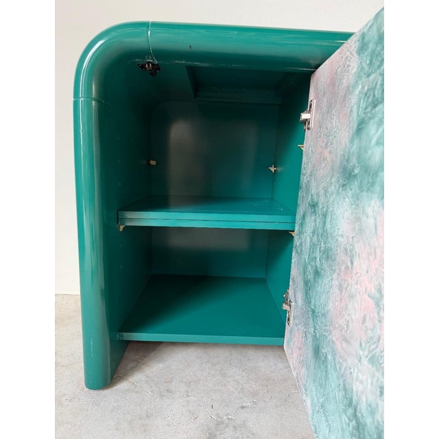 1980s Postmodern Green Lacquer Four-Door Sideboard / Credenza For Sale - Image 13 of 18