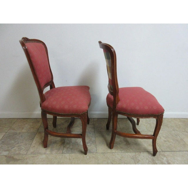 Wood Vintage French Regency Carved Dining Chairs - a Pair For Sale - Image 7 of 12