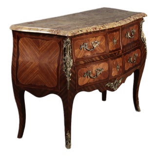 Antique French Napoleon III Louis XV Style Commode, 1860s For Sale