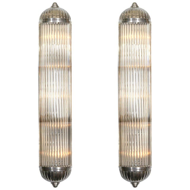 French Modernist Long Tubular Sconces by Petitot - a Pair For Sale - Image 13 of 13