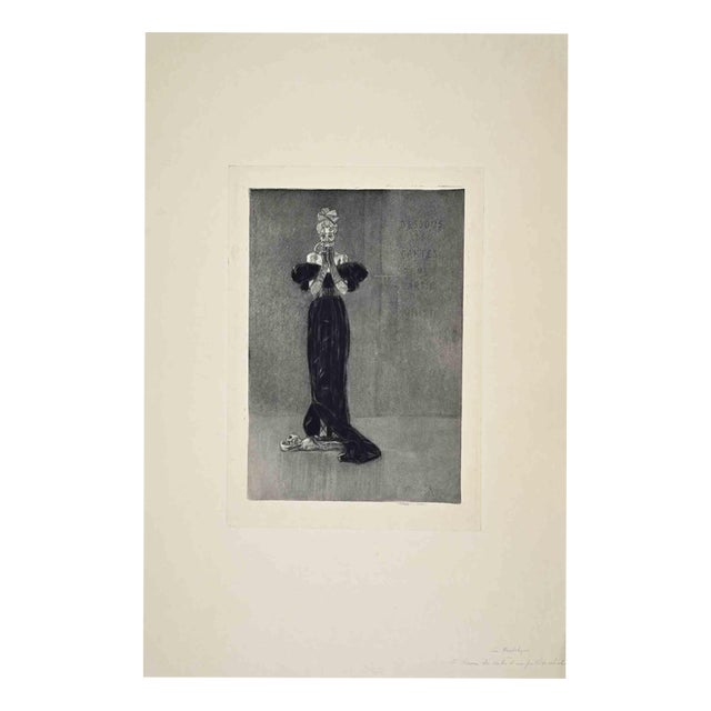 Félicien Rops, The Hidden Side of a Game of Whist, 1882, Etching For Sale