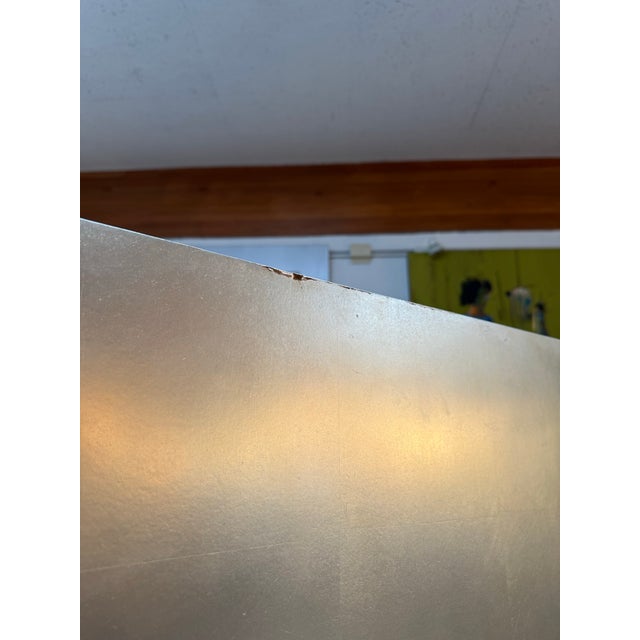 Barbara Barry for Baker Furniture Silver Leaf 4 Panel Screen Wall