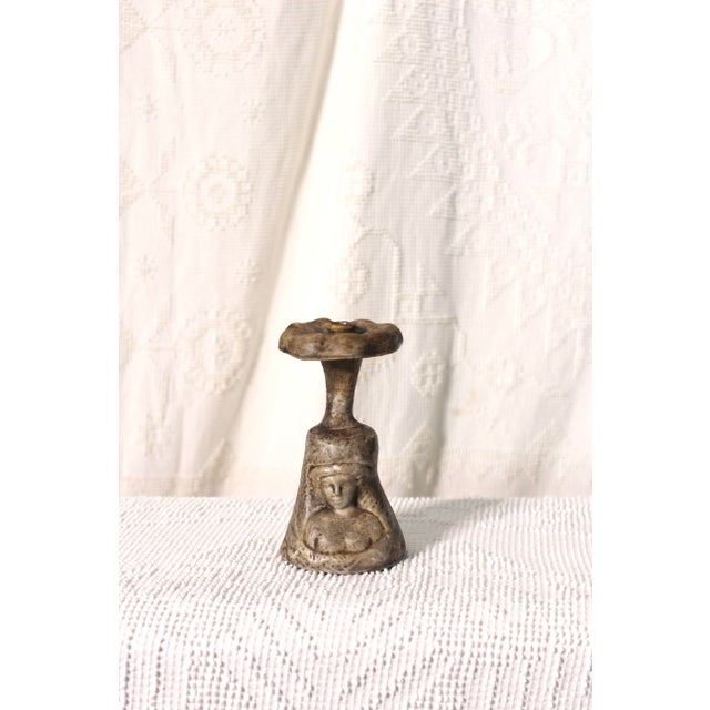 Ceramic Sculptural Italian Majolica Ceramic Wine Bottle With the Bust of a Woman From the 1960s For Sale - Image 7 of 8