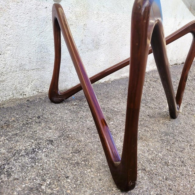 Brown 20th Century Coffee Tables in Wood and Glass, Set of 2 For Sale - Image 8 of 13
