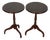 Pair of Vintage Queen Anne Style Oval Tilt Top Accent Tables For Sale