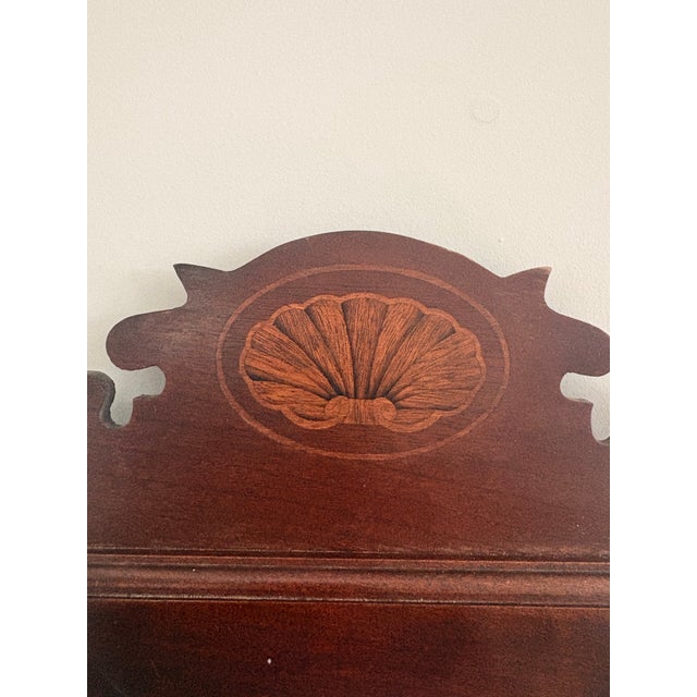 Chestnut 1980s Federal Style Mirror With Shelf For Sale - Image 8 of 10