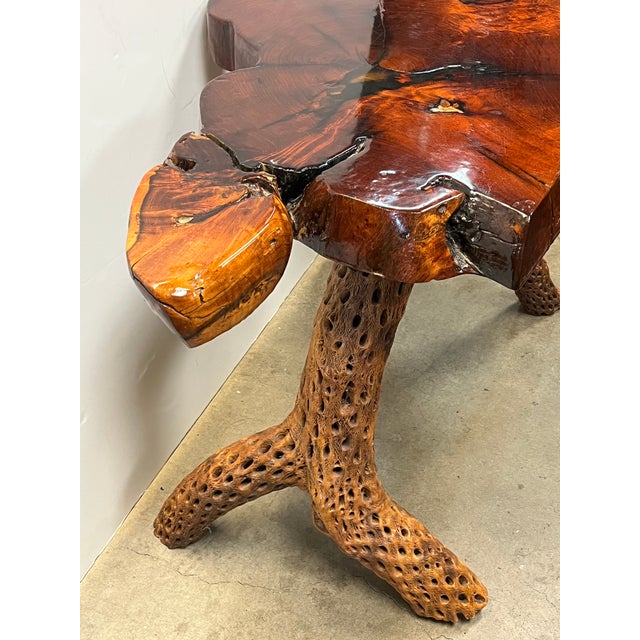 Vintage Turtle Redwood Burl Coffee Table For Sale In Los Angeles - Image 6 of 7