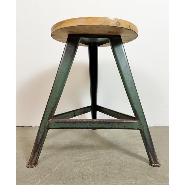 Industrial Green Workshop Stool, 1960s For Sale - Image 17 of 18