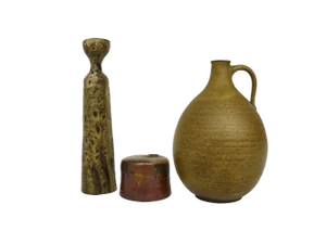 Brutalist Swiss Ceramics Jugs and Box, 1972, Set of 3